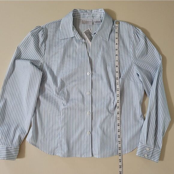 Worthington Women's Long Sleeve Stripe Button-Down Shirt - Picture 4 of 13
